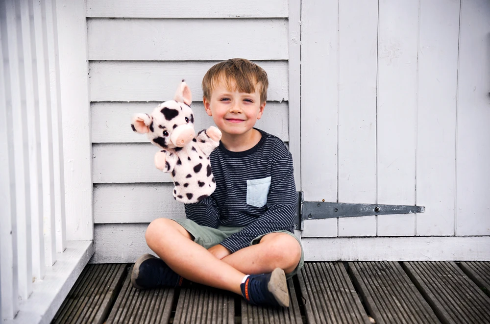 Marionnette à Main Chèvre Adorable En Peluche – Jouet Éducatif Pour Enfants, 26x20x12 Cm