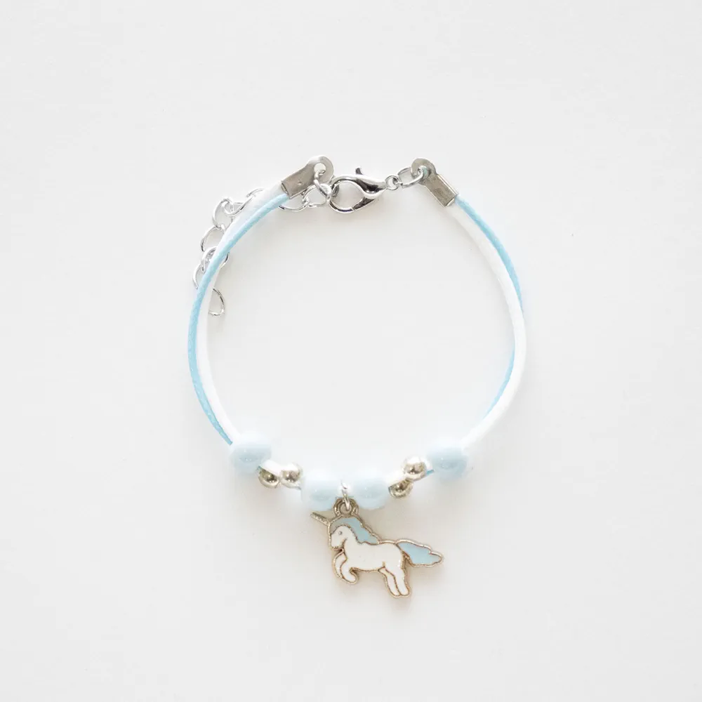 Bracelet cordon Licorne Bleue