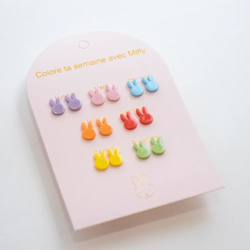 Carte Boucles d'oreilles Miffy- 7 paires