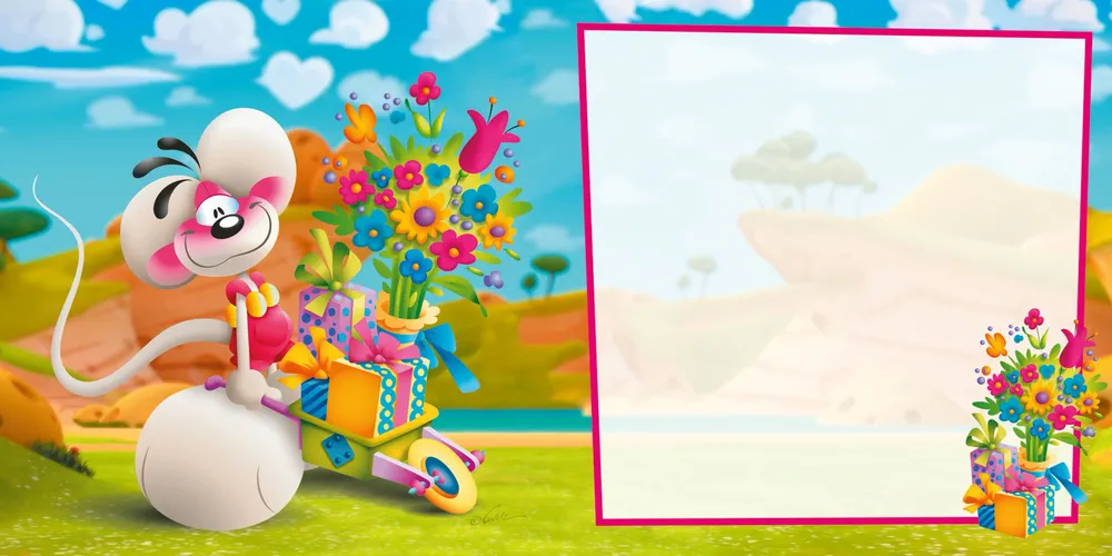 Carte 3D Diddl - Bon anniversaire!