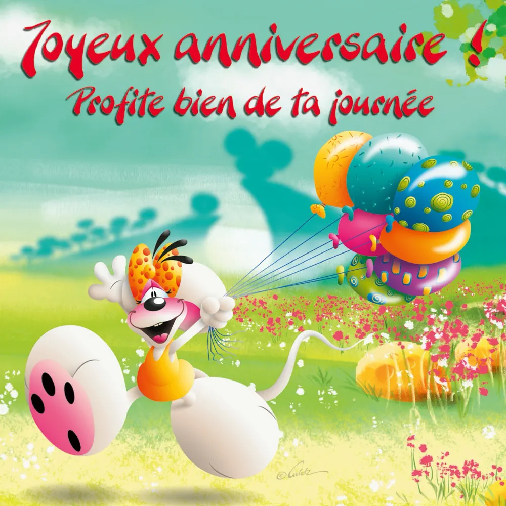 Carte 3D Diddl - Joyeux anniversaire! Profite bien
