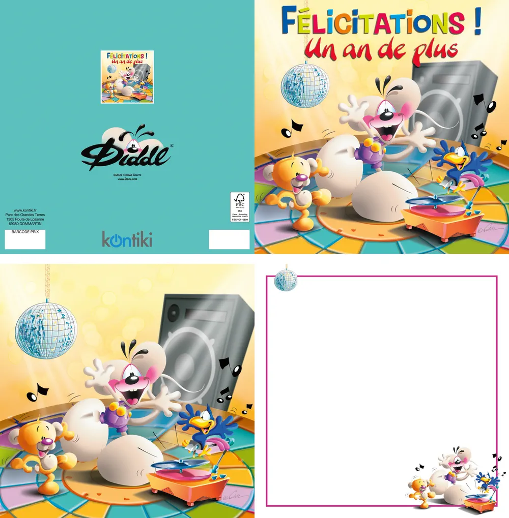 Carte 3D Diddl - Félicitations! Un an de plus