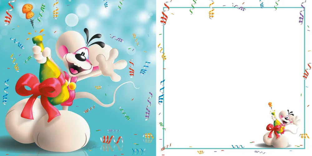 Carte 3D Diddl - Félicitations! On trinque à ta sa