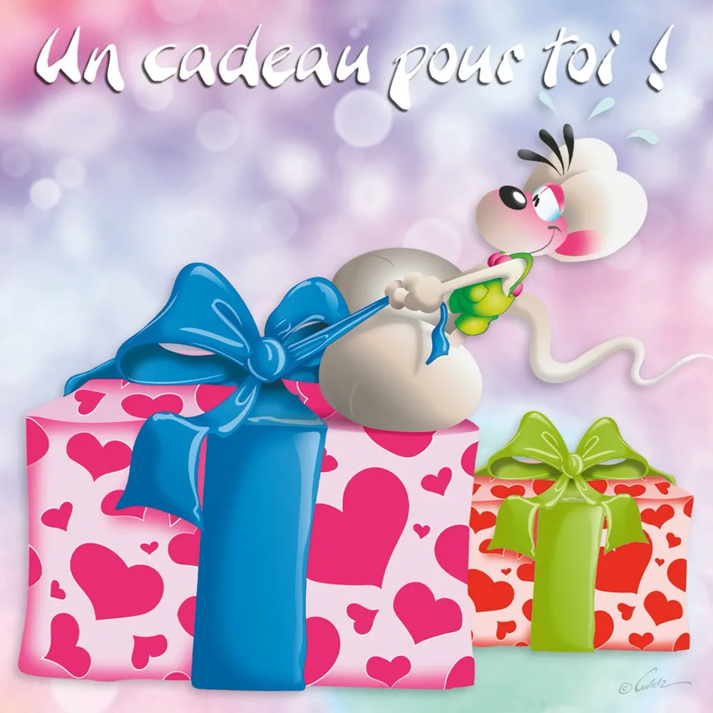 Carte 3D Diddl - Un cadeau pour toi!