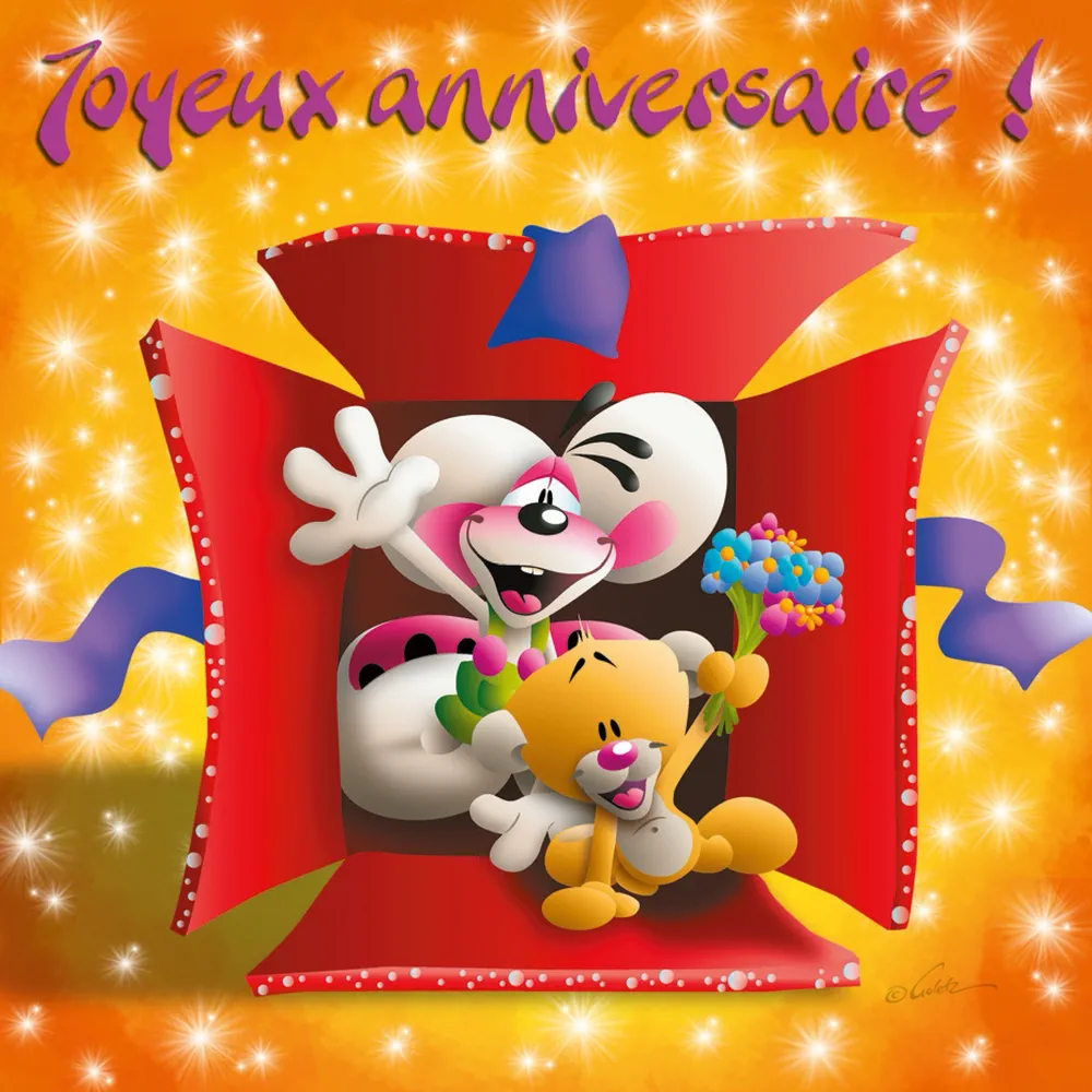 Carte 3D Diddl - Joyeux Anniversaire!