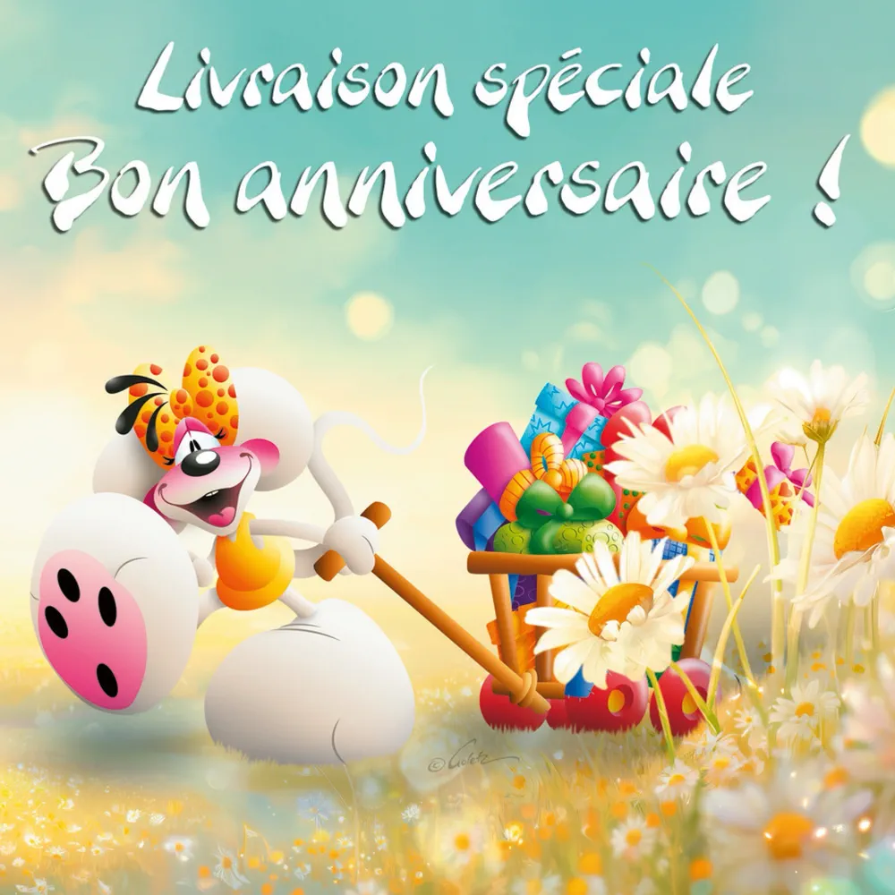 Carte 3D Diddl - Livraison spéciale - Bon annivers