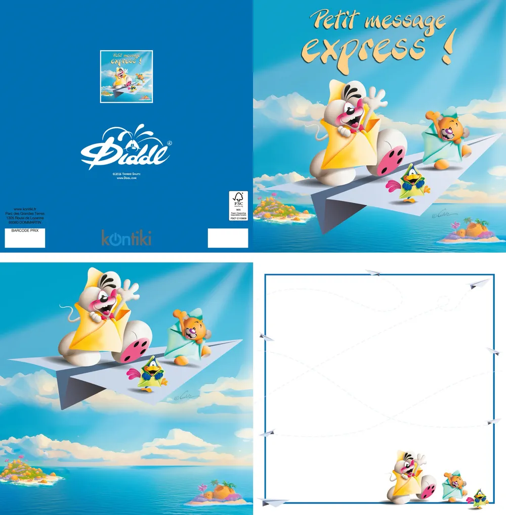 Carte 3D Diddl - Petit message express!