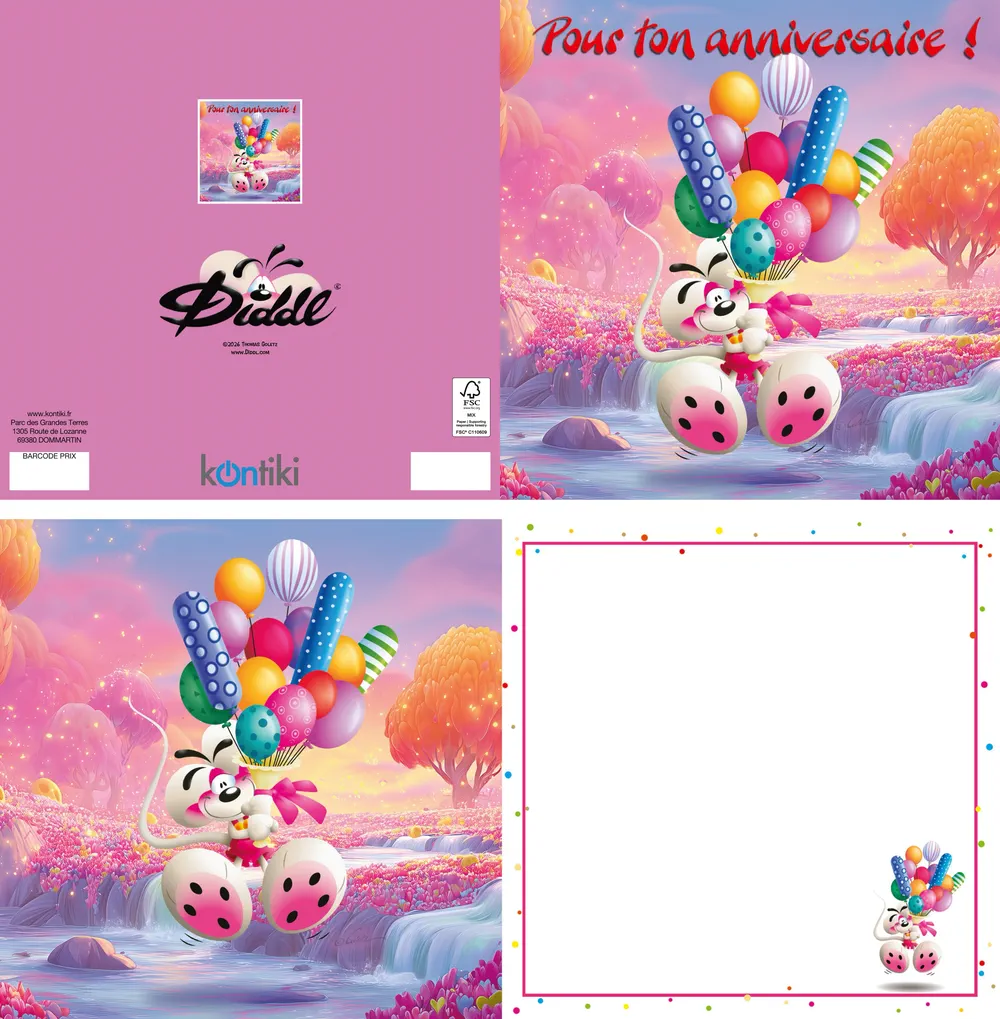 Carte 3D Diddl - Pour ton anniversaire! Carte 3D Diddl - Pour ton anniversaire!