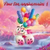Carte 3D Diddl - Pour ton anniversaire! Carte 3D Diddl - Pour ton anniversaire!