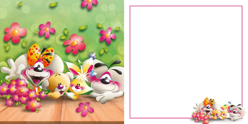 Carte 3D Diddl - Diddl & ses amis sans texte Carte 3D Diddl - Diddl & ses amis sans texte