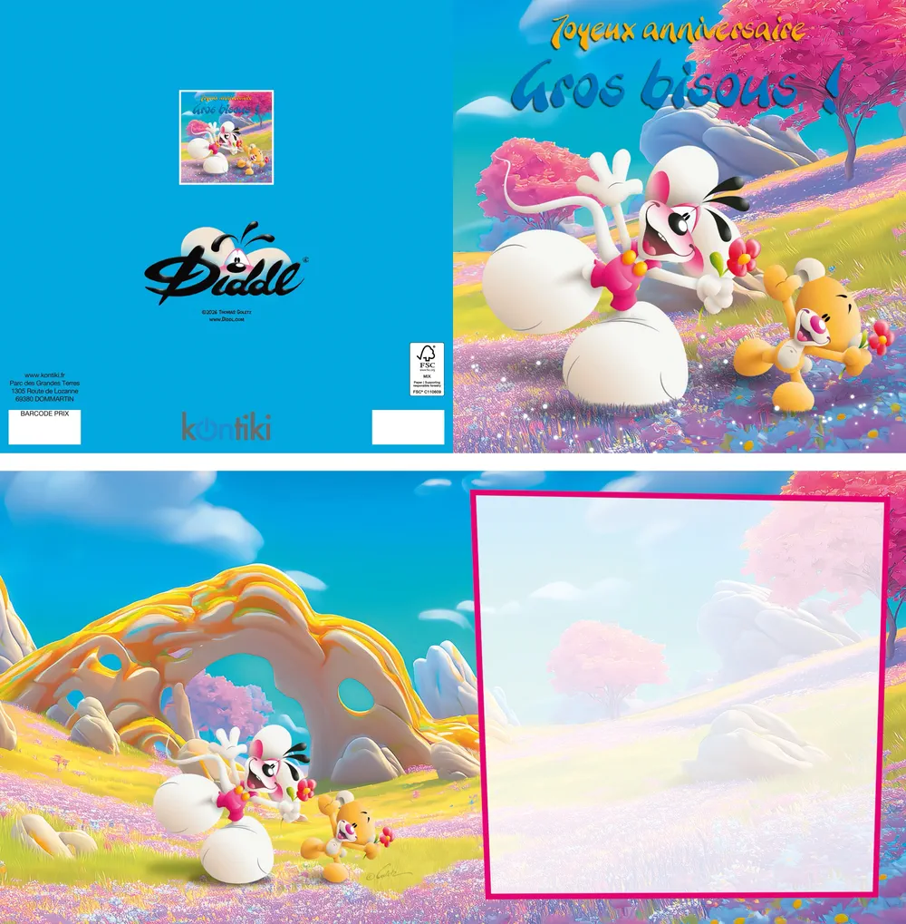 Carte 3D Diddl - Joyeux anniversaire