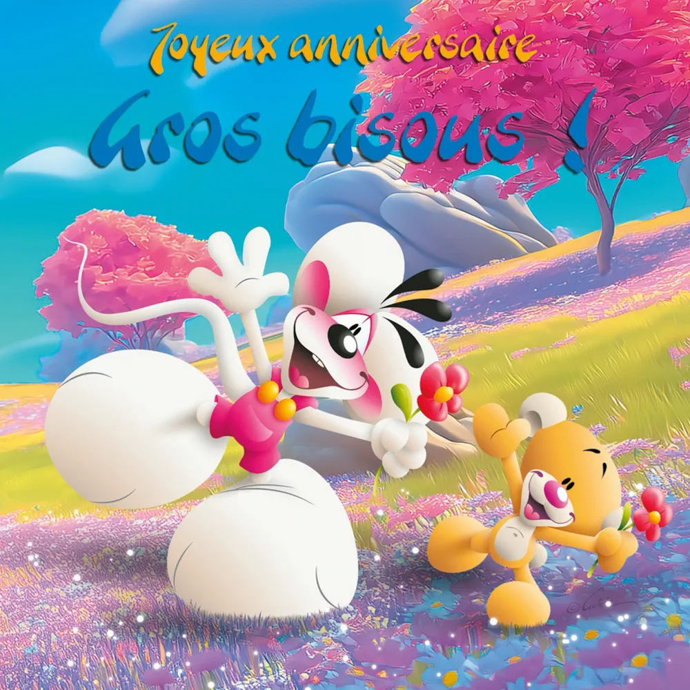 Carte 3D Diddl - Joyeux anniversaire