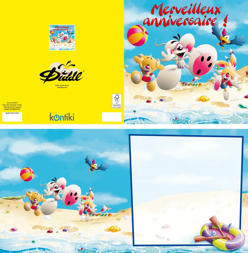 Carte 3D Diddl - Merveilleux anniversaire!