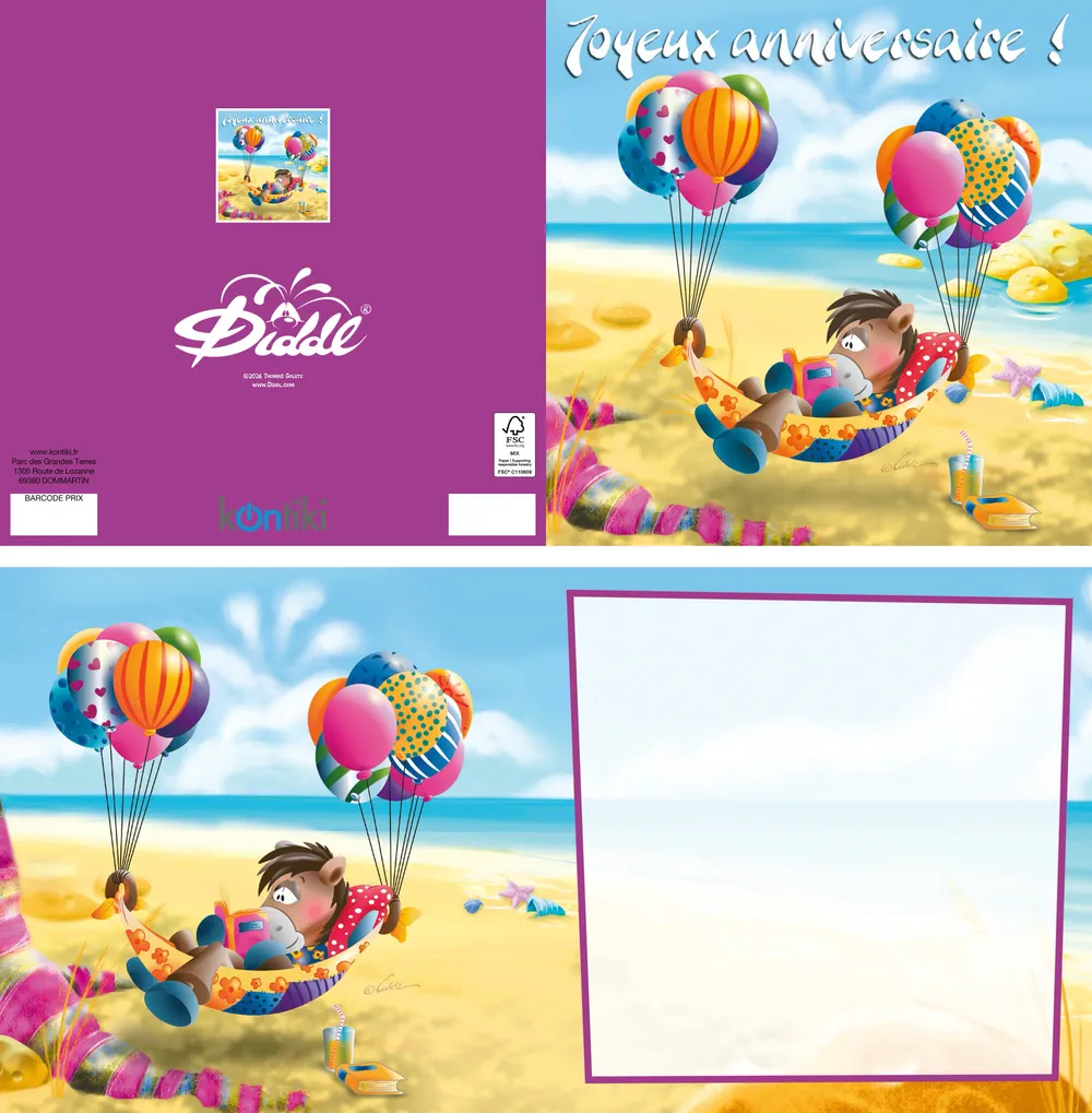 Carte 3D Diddl - Joyeux anniversaire!