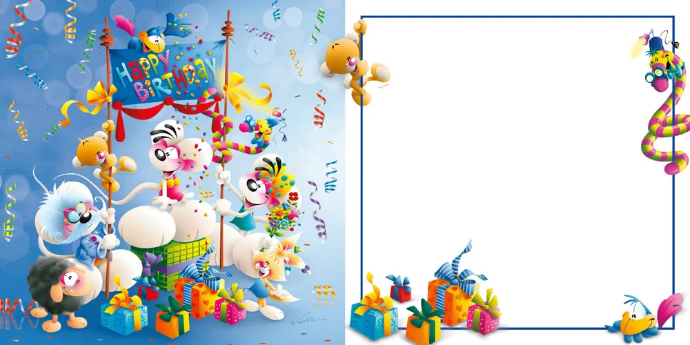 Carte 3D Diddl - Bon anniv de la part de nous tous