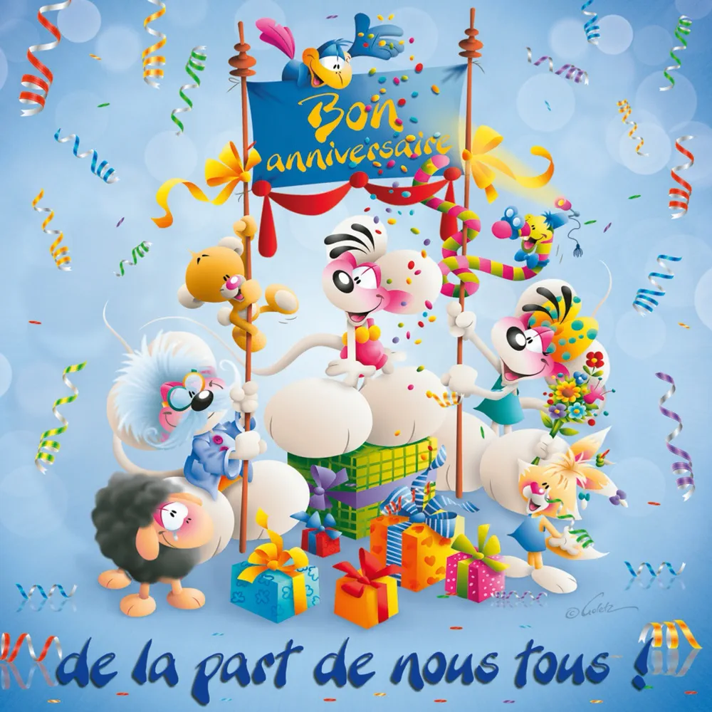 Carte 3D Diddl - Bon anniv de la part de nous tous