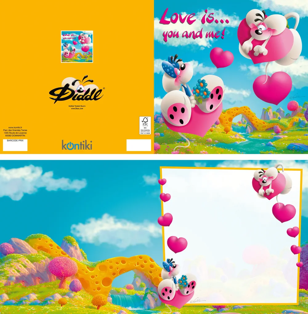 Carte 3D Diddl - Love is… You and me!