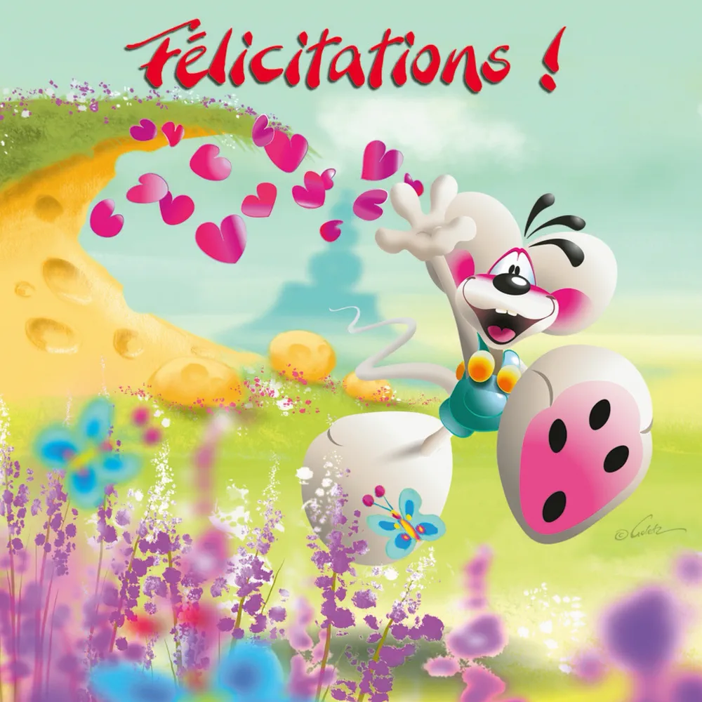 Carte 3D Diddl - Félicitations!