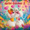 Carte 3D Diddl - Gros bisous! Carte 3D Diddl - Gros bisous!
