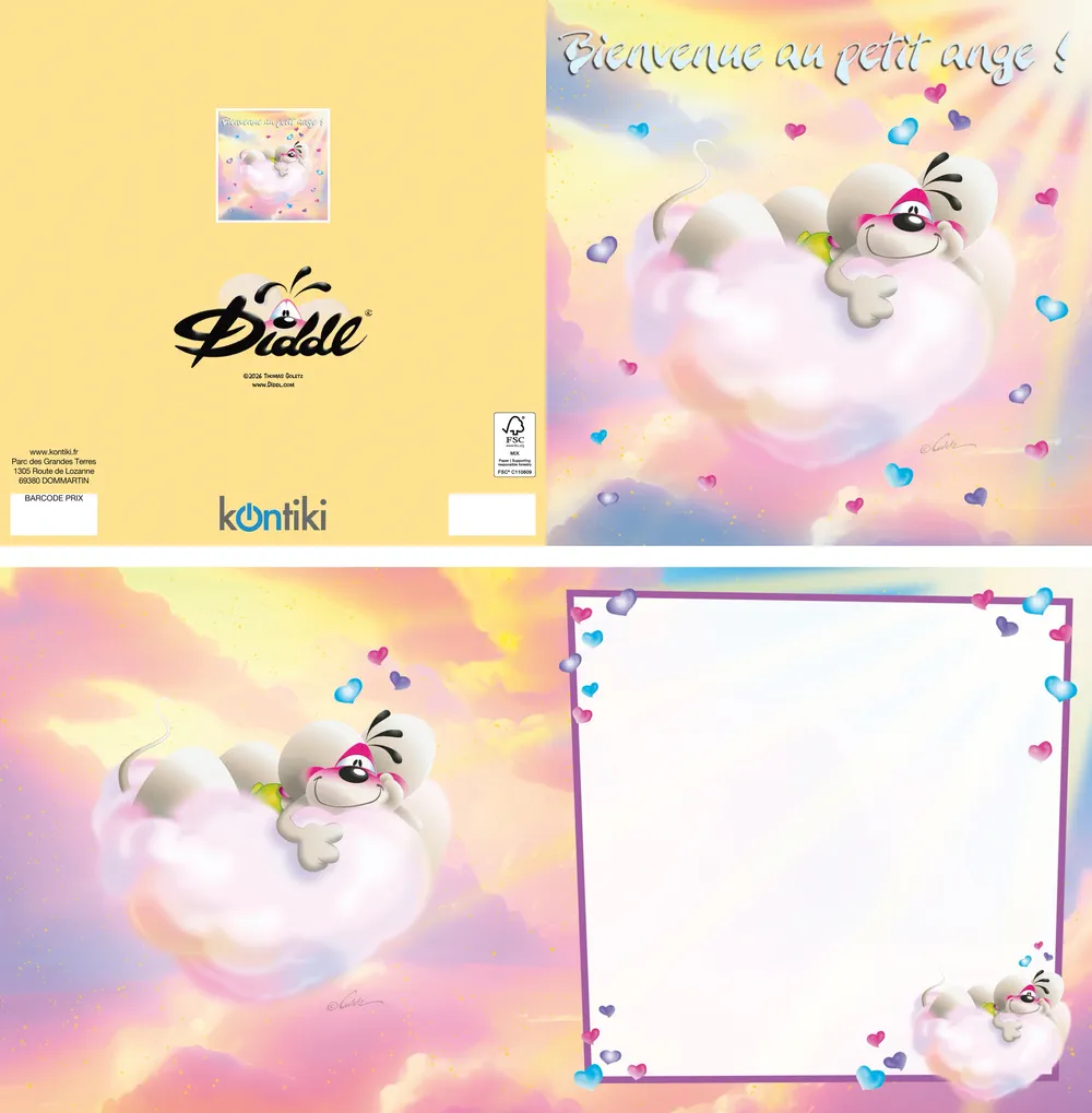 Carte 3D Diddl - Bienvenue au petit ange!