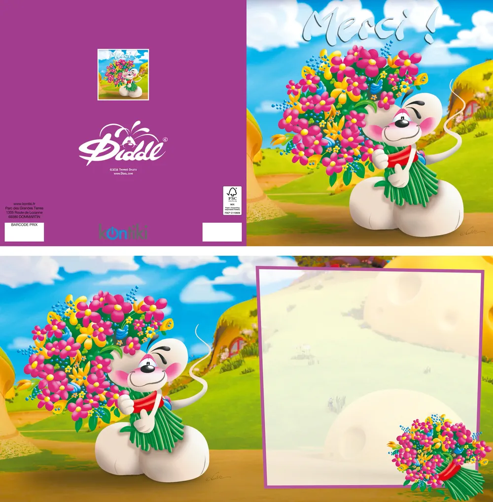 Carte 3D Diddl - Merci! Carte 3D Diddl - Merci!