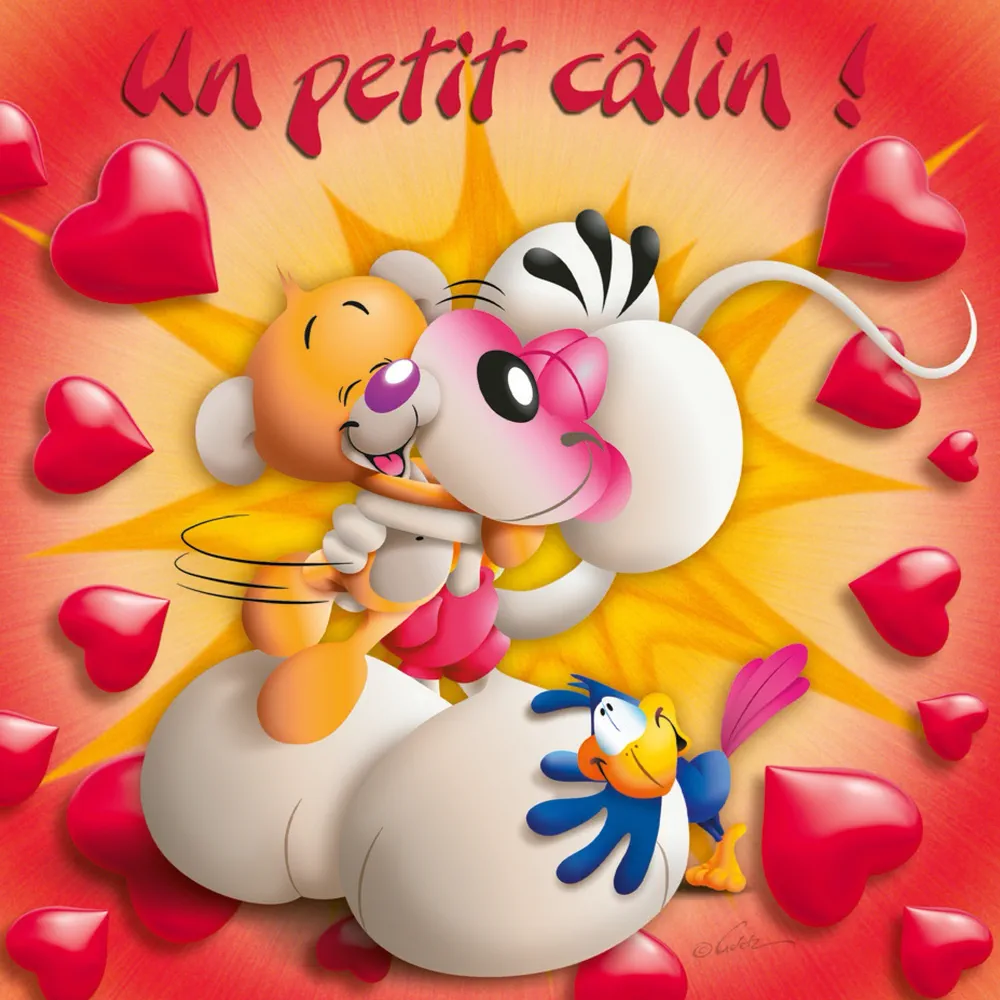 Carte 3D Diddl - Un petit câlin!