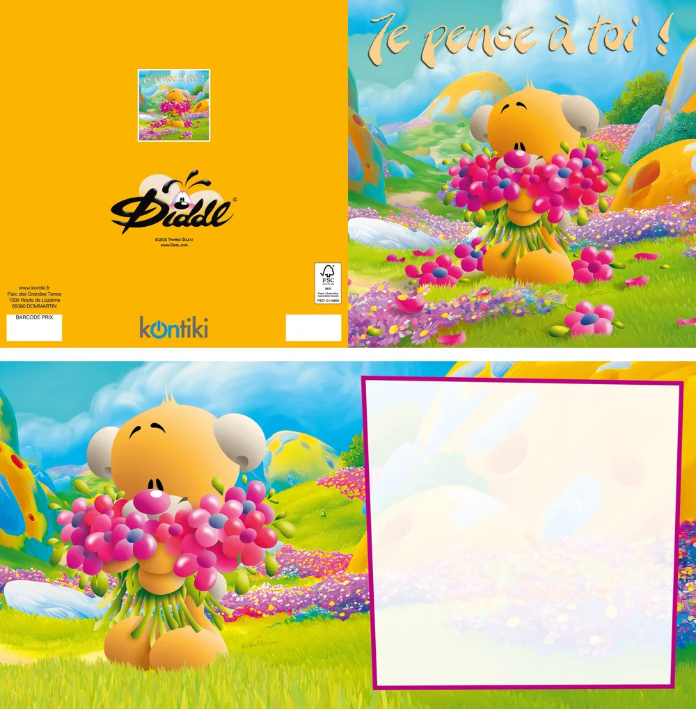 Carte 3D Diddl - Je pense à toi!