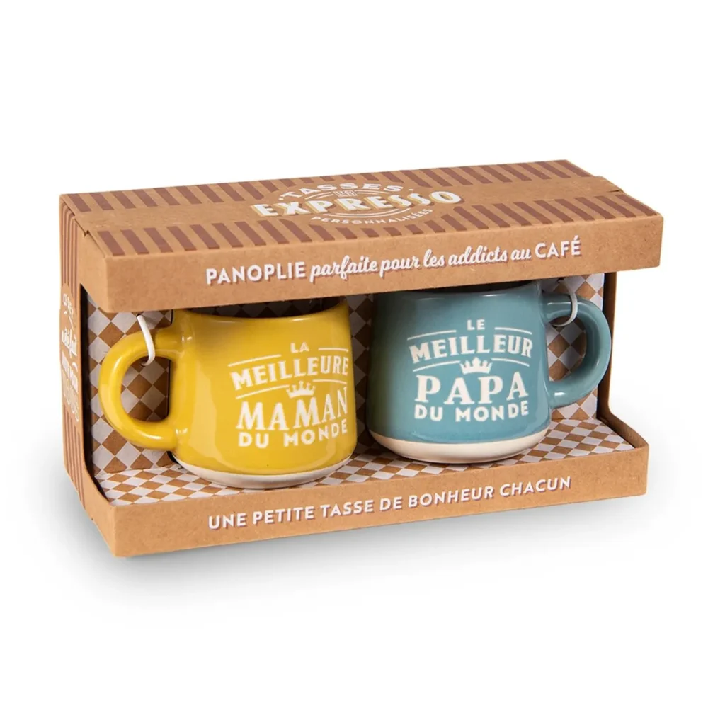 Set duo tasse expresso Meilleurs maman & papa