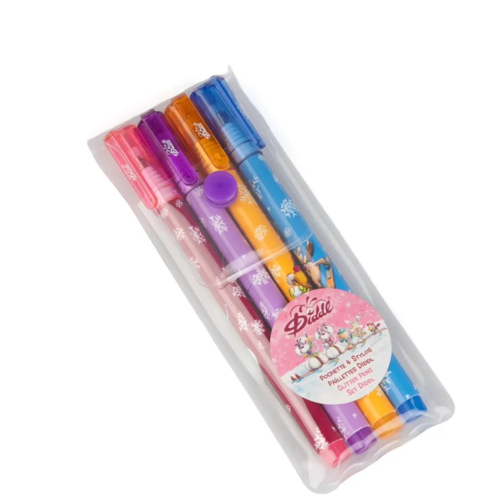 Pochette 4 stylos paillettes Diddl